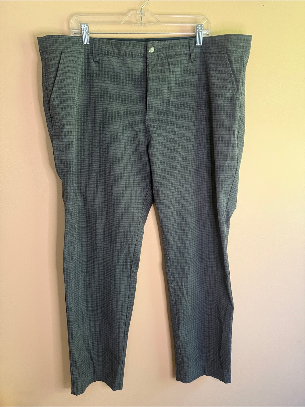 adidas Men's Charcoal Micro-Check Dress/ Golf Pants